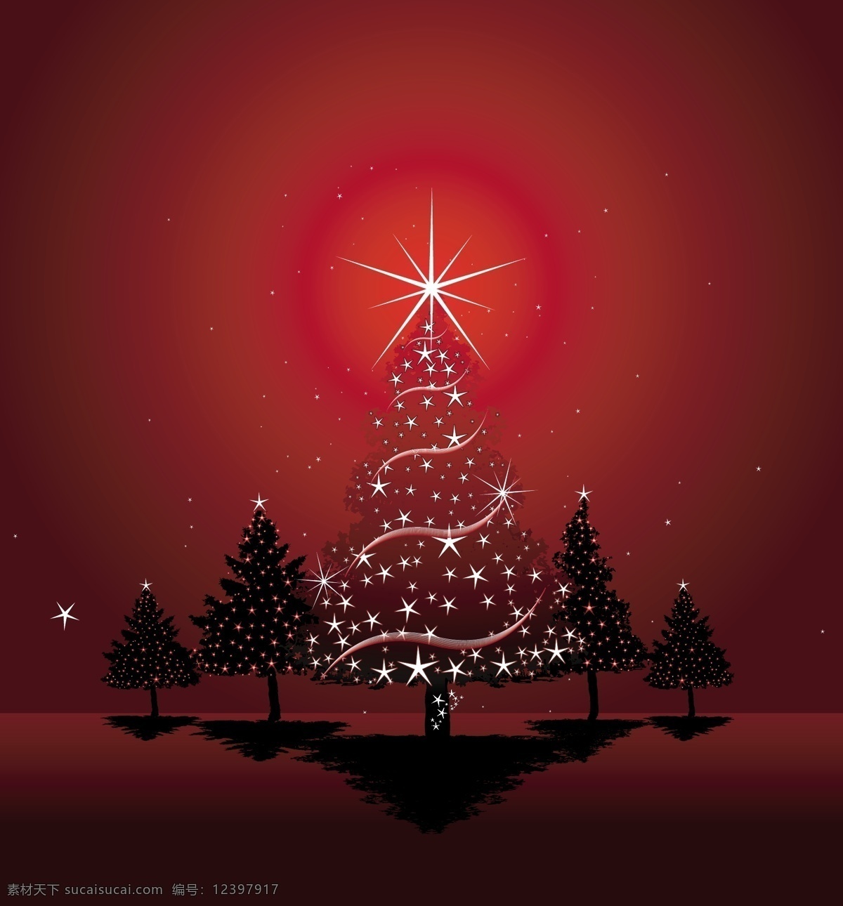 美丽 精致 圣诞球 背景 矢量 反射 球 圣诞 圣诞树 丝带 星光 遮光 矢量图 花纹花边