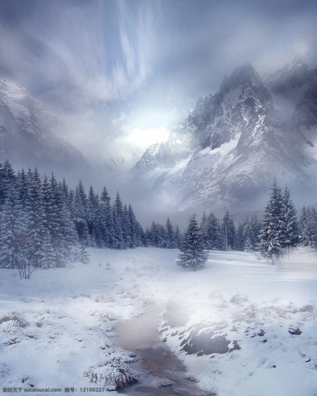 梦幻 冬天 雪山 雪地 寒冷 山 树 白 风景 生活 旅游餐饮