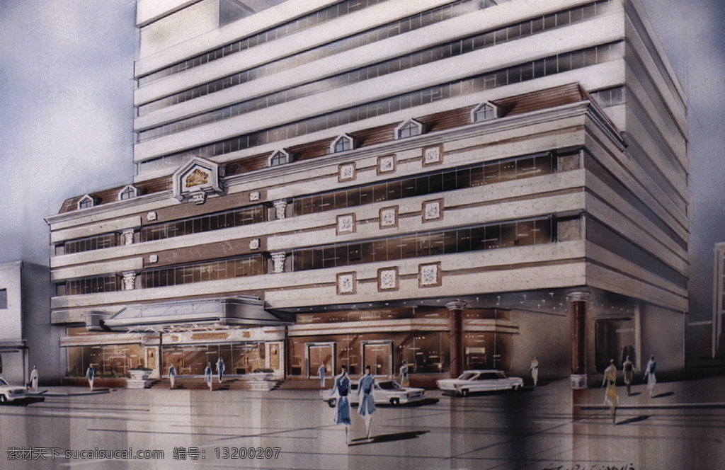 建筑 外景 远景 环境 渲染 草图 设计素材 手绘图纸 建筑设计 建筑装饰 黑色