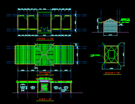古代建筑 屋顶 立面 图 设计图 cad cad素材 建筑图纸