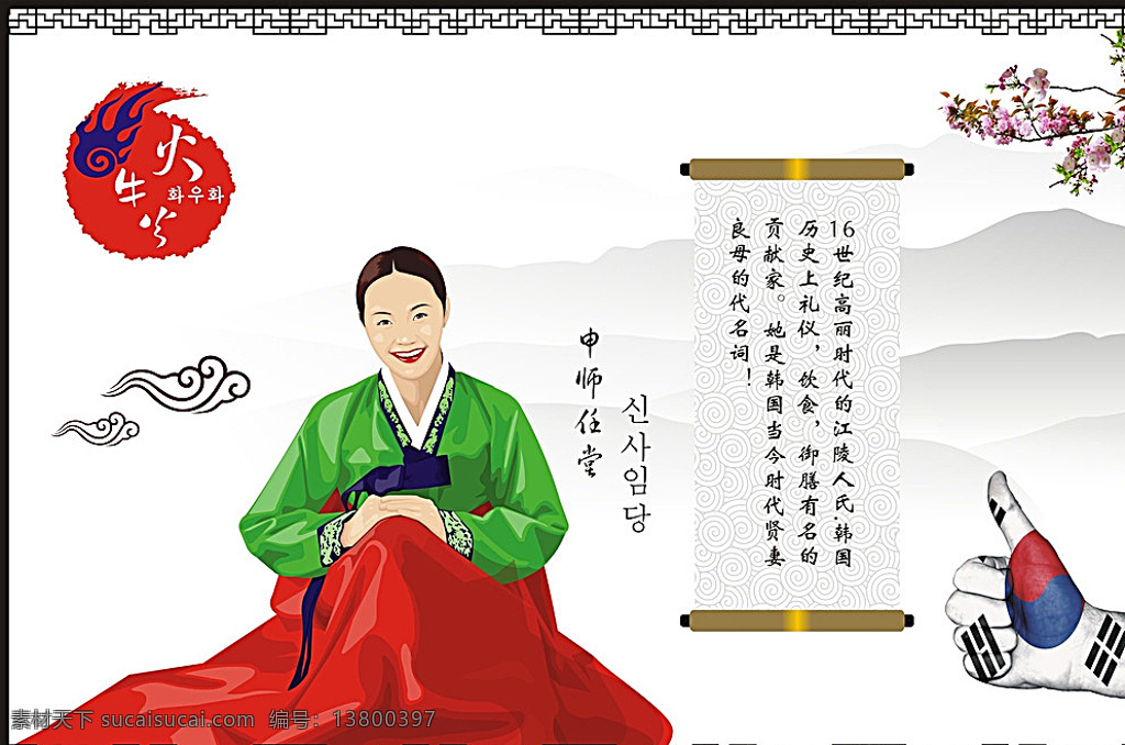 火牛火实物图 实物 图 人物 花 山 展板模板 白色