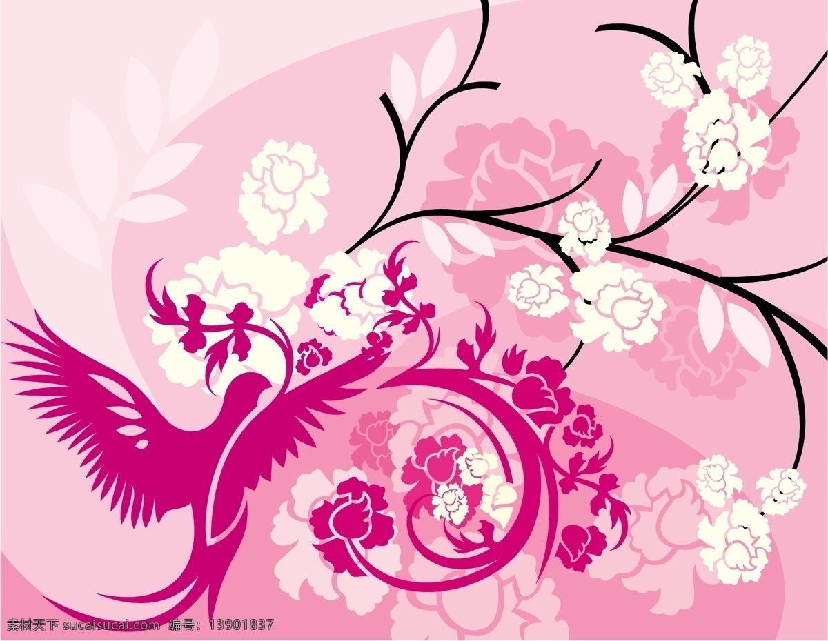 吉祥 鸟 花纹 背景 花边 吉祥鸟 吉祥鸟花纹 矢量图 花纹花边