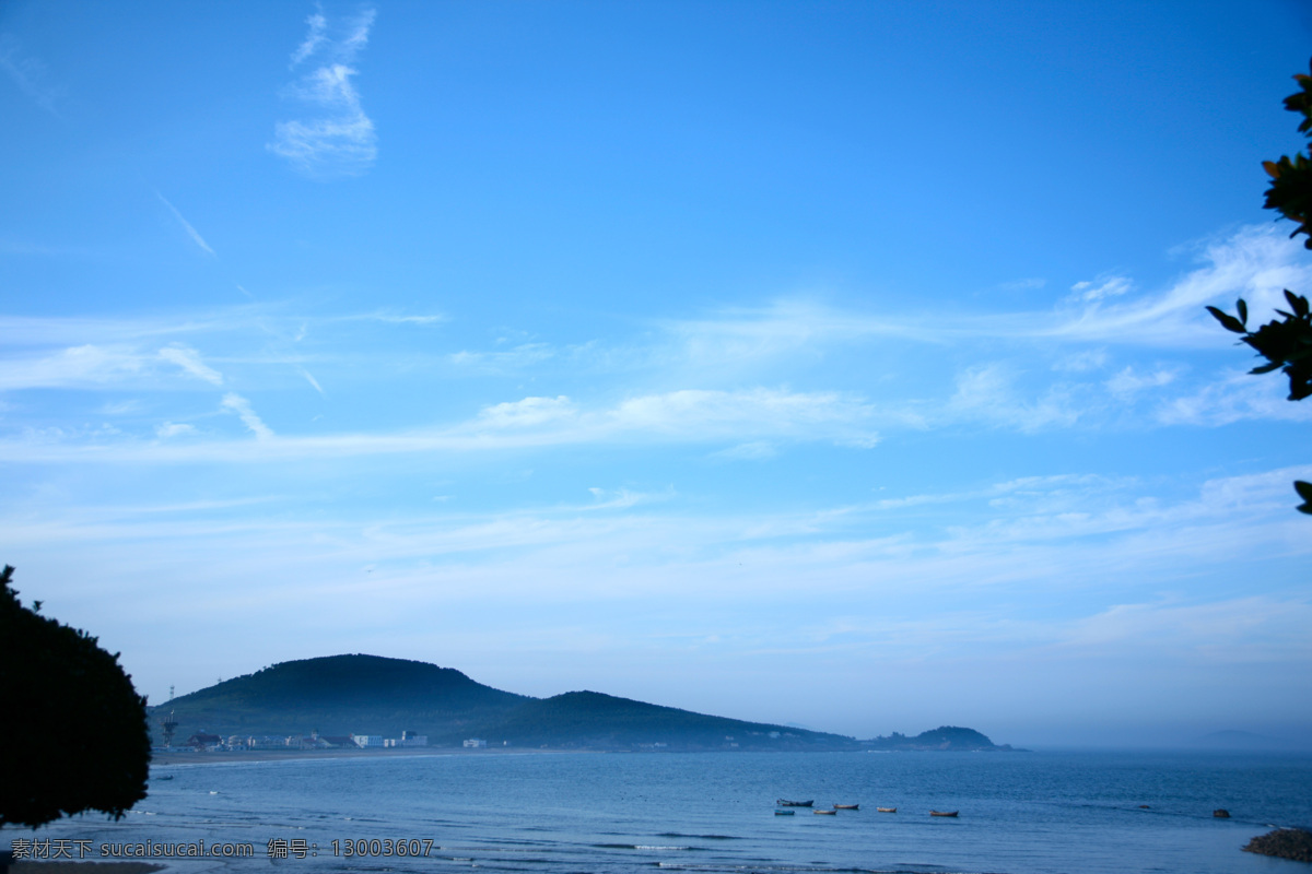 海边天空 大海 天空 远山 海景 山水风景 自然景观