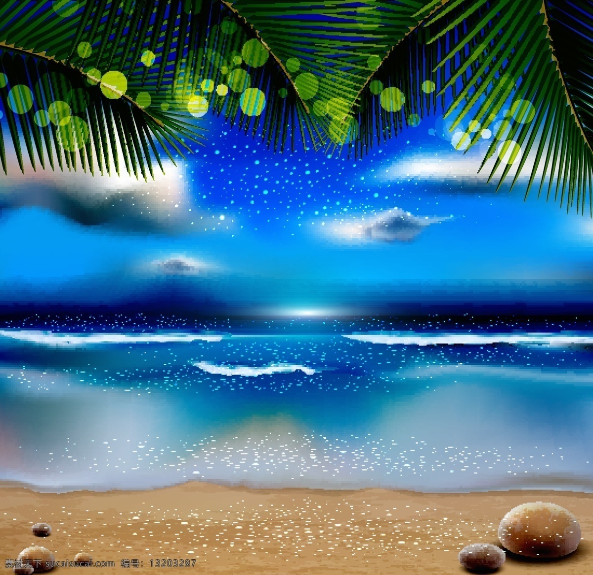 沙滩风景插画 沙滩风景 海滩 风景插画 沙滩背景 自然风光 空间环境 矢量素材 白色