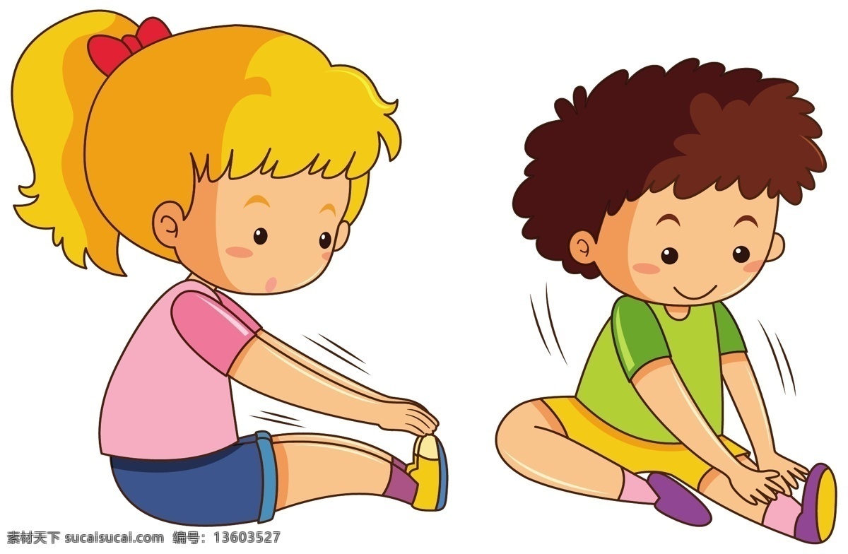 卡通儿童 快乐儿童 儿童素材 男孩 女孩 学生 人物 运动 体育 活动 动作 卡通设计