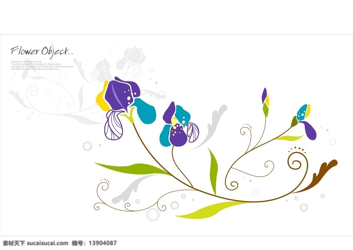 矢量 简洁 花朵 背景 彩绘 花卉 简约 矢量素材 鲜艳 线条 矢量图 花纹花边