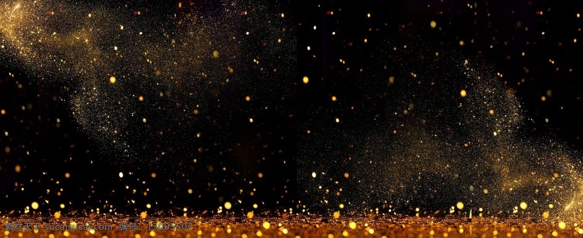 金色 星空 背景 banner 科技 科幻 商务 扁平 渐变 几何 黄金 颗粒 炫酷 圆圈 光 光束 广告 黑金