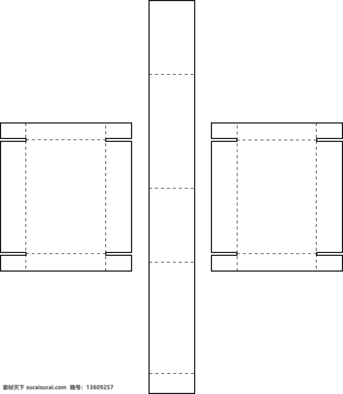 扣 合 型 长方体 包装盒 结构图 结构 扣合型 psd源文件 包装设计