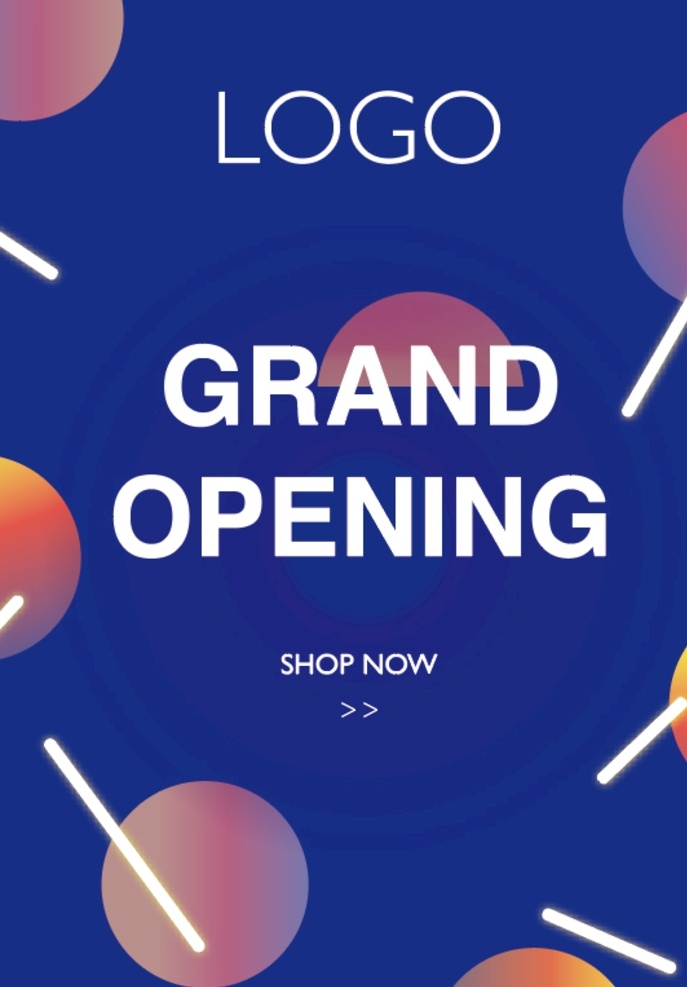 新店开业海报 新店开业 图形 潮流 霓虹 圆点 招贴设计