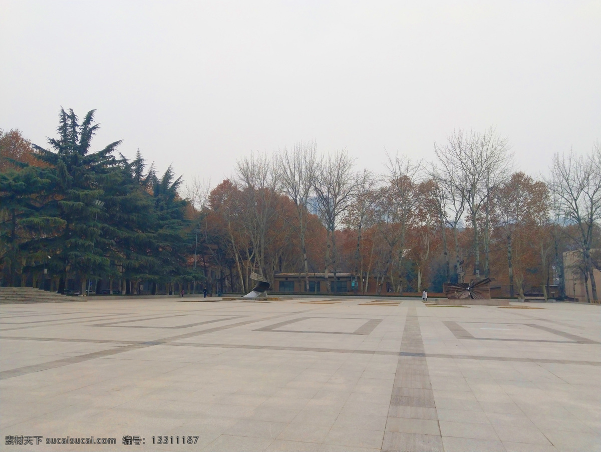 美丽 大学 校园 广场 西安交大 交通大学 天空 多娇江山 自然景观 建筑景观