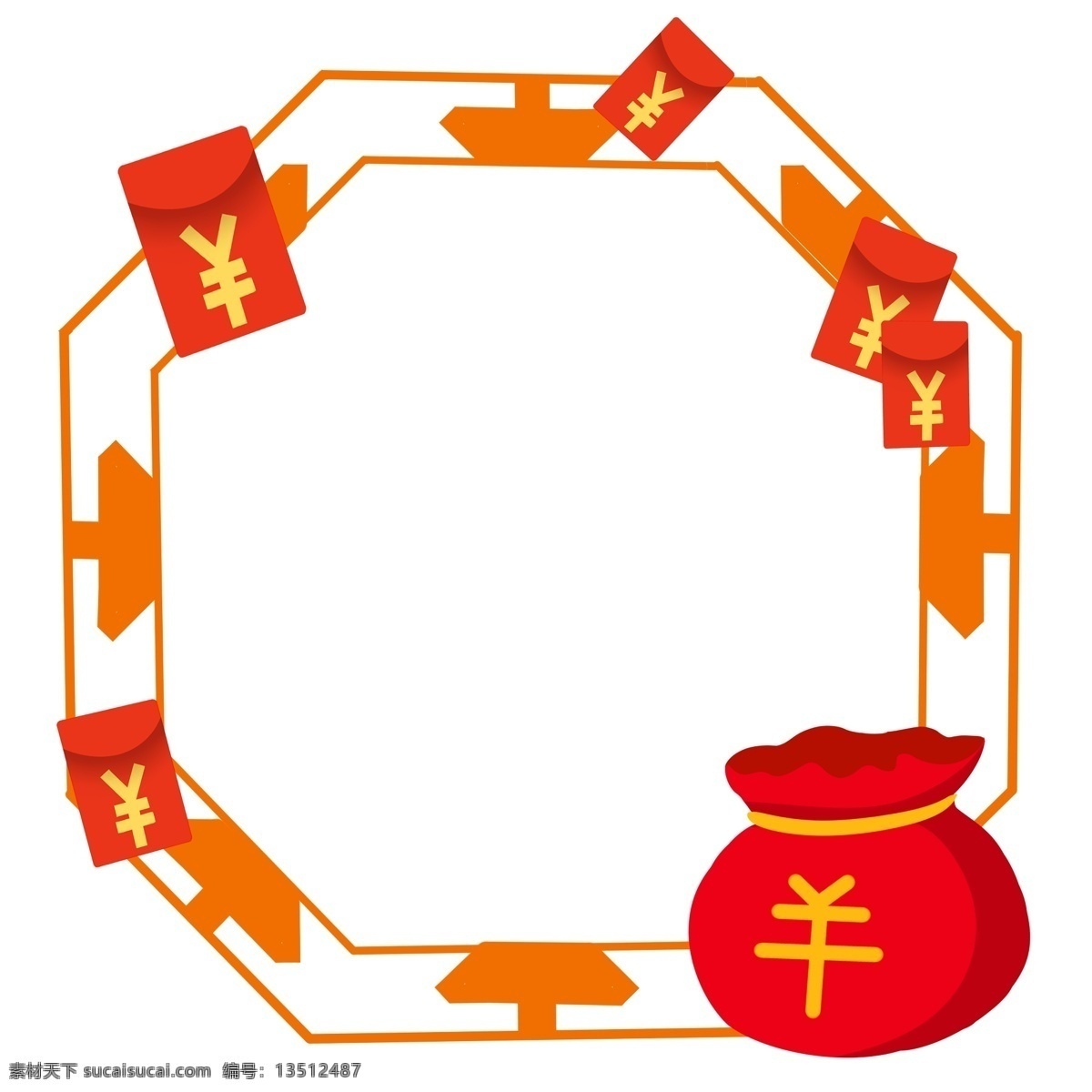 新年 红包 古风 矩形 边框 框架 中国风 中式 春节 迎新 过年 梅花 赏梅 金钱 钱财