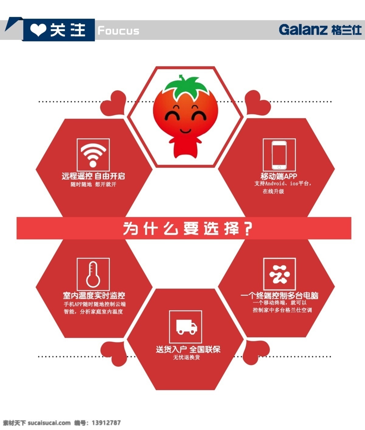 分类特点 天猫 空调 主图 红色 色块 淘宝界面设计 淘宝装修模板 白色