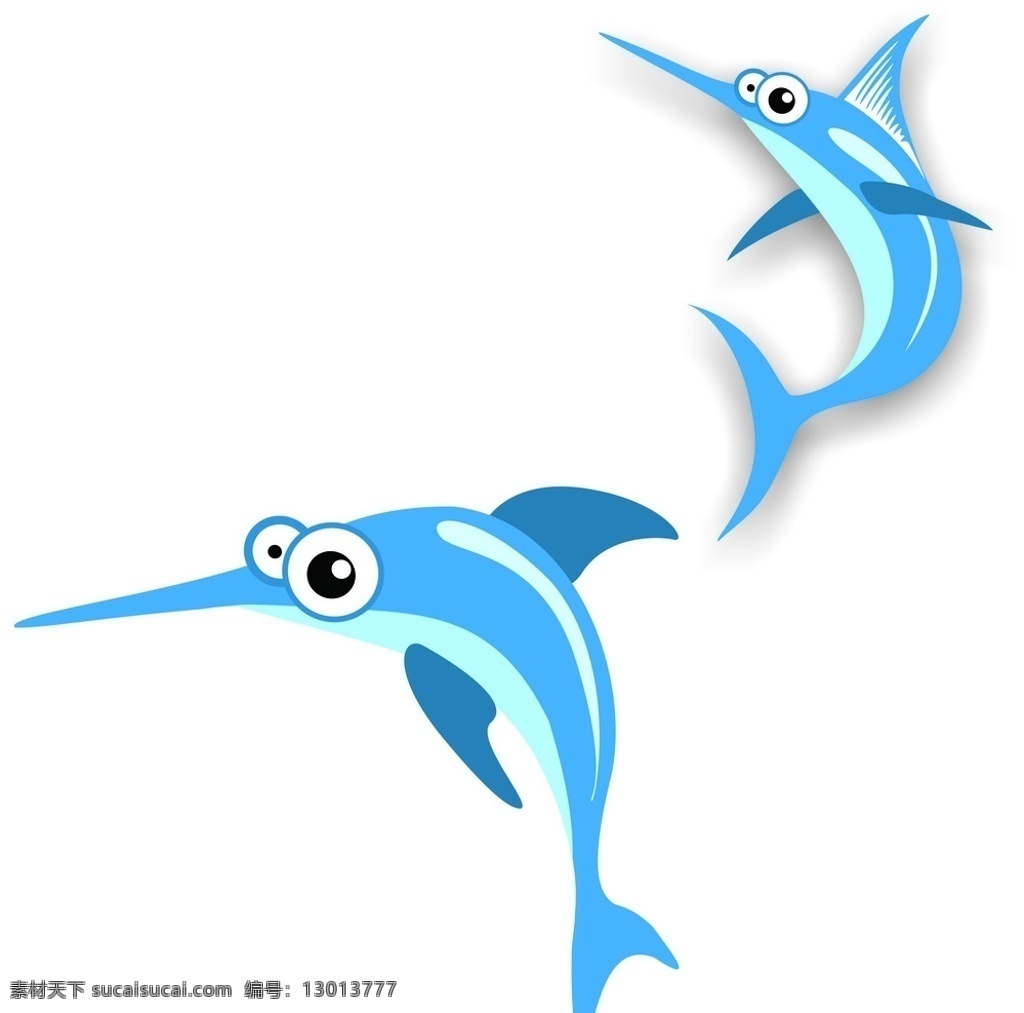 蓝色旗鱼 箭鱼 旗鱼 卡通 蓝色箭鱼 鱼 行者 生物世界 鱼类