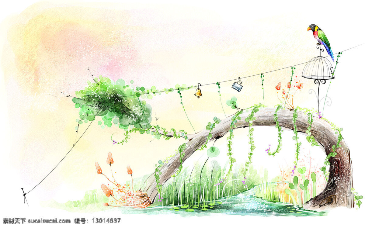 韩国 背景 插画 尘安寤 白色