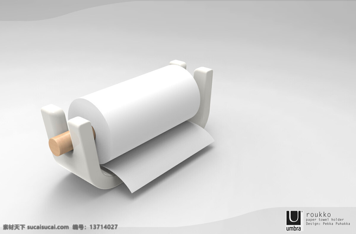 roukko 纸 毛巾 夹 papertowelholder 3d模型素材 家具模型