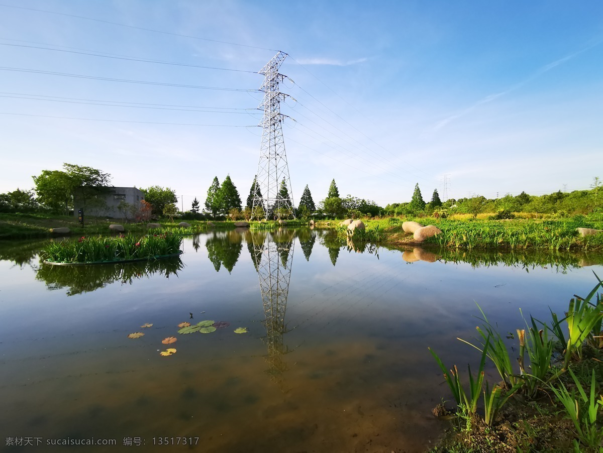 池塘图片 水塘 水池 碧水池塘 五水共治 水生态 绿色生态 自然景观 田园风光