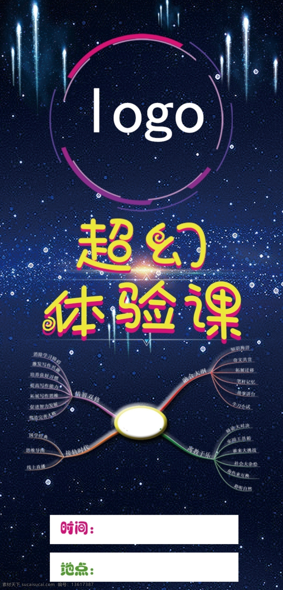 体验课展板 星空 体验课 教育 学校 展架 展板