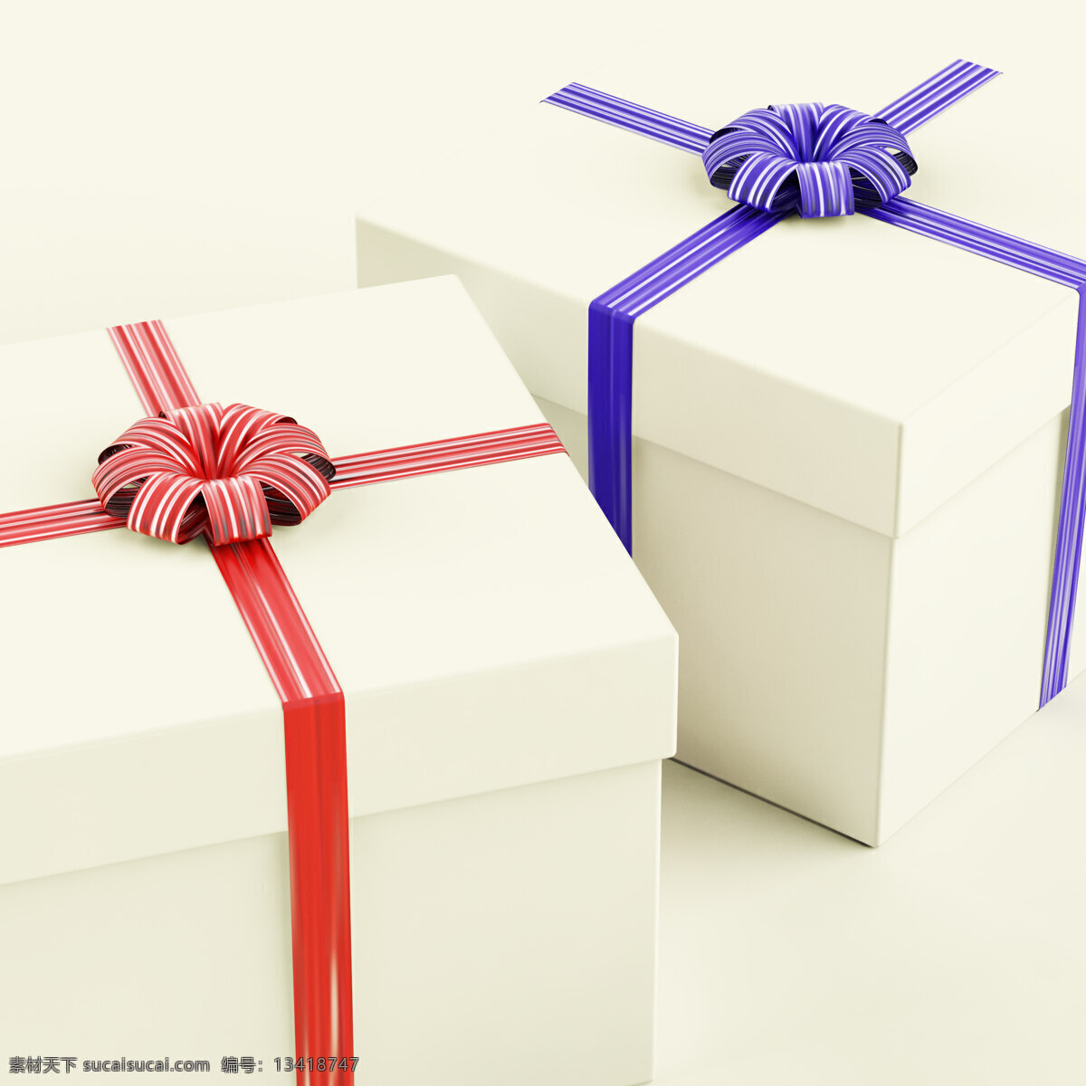 礼品盒 蓝色 红色 丝带 礼物 文化艺术