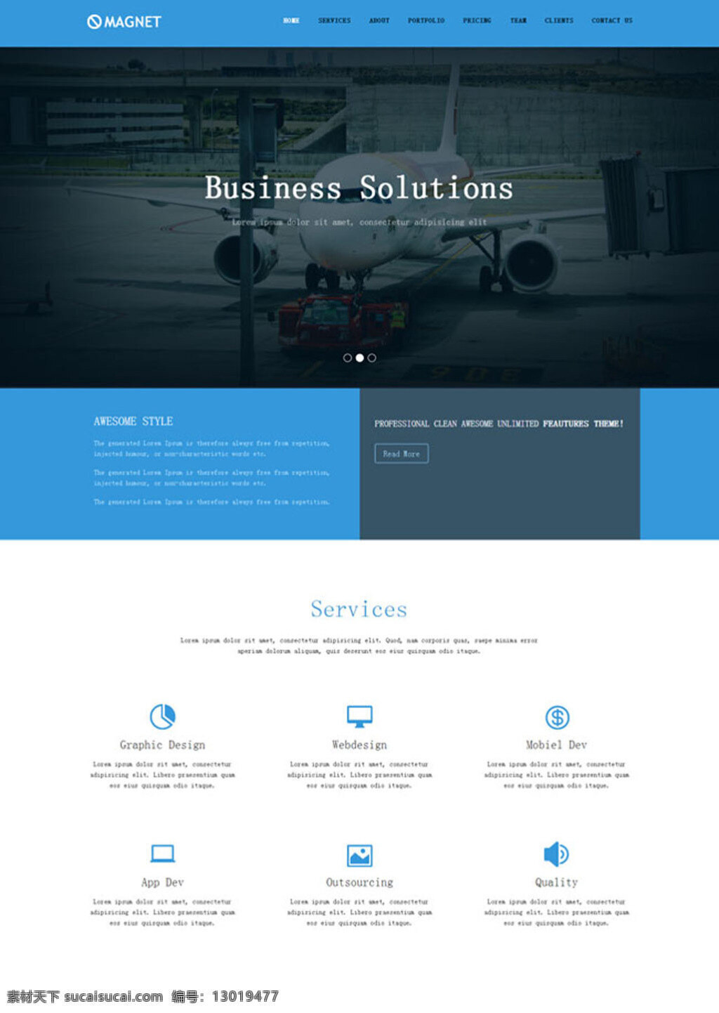 网站建设公司 蓝色 扁平 网站建设 公司企业 网站模板