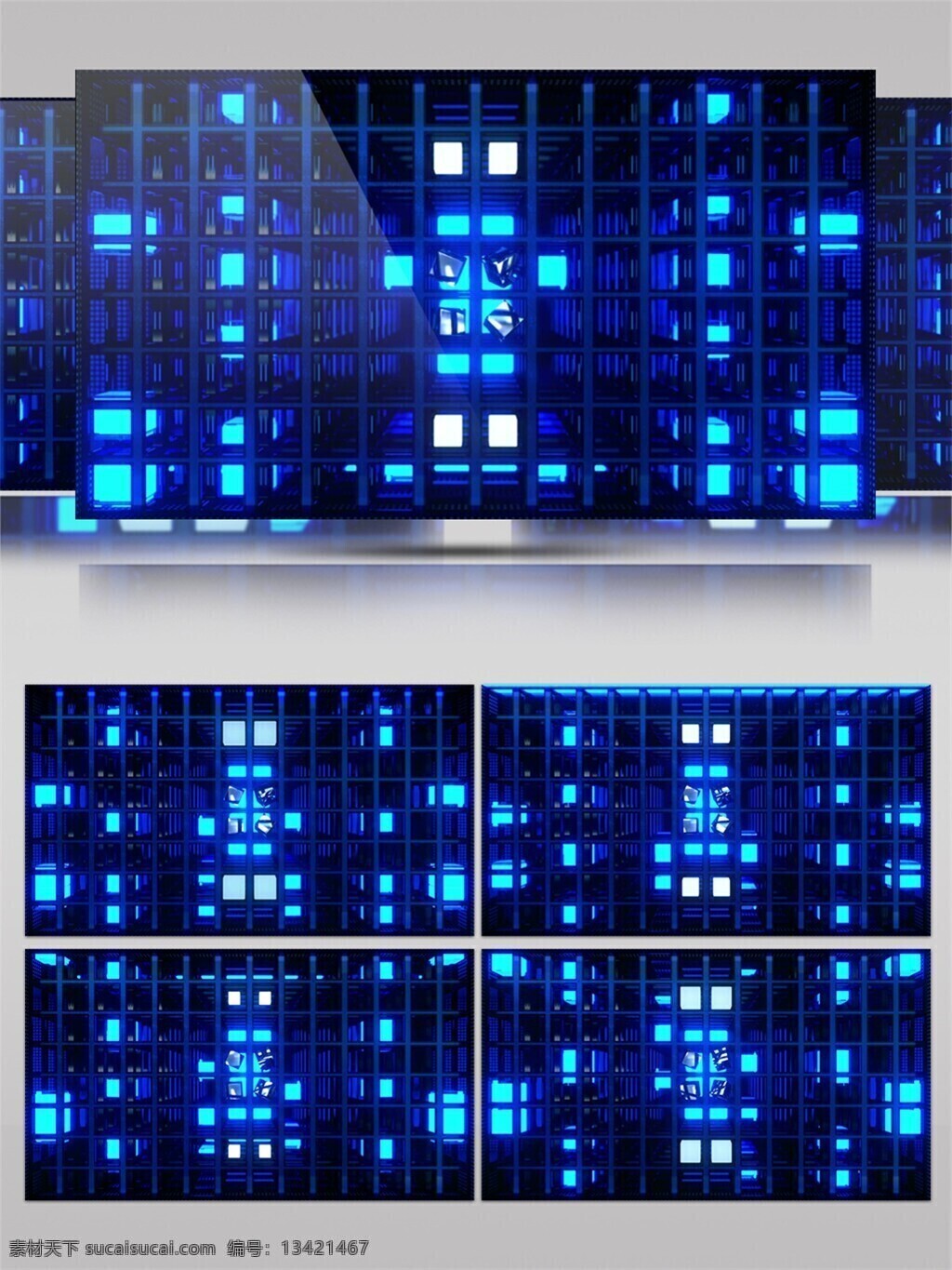 蓝色 正方形 方格 动态 视频 科技感 数字化 唯美浪漫