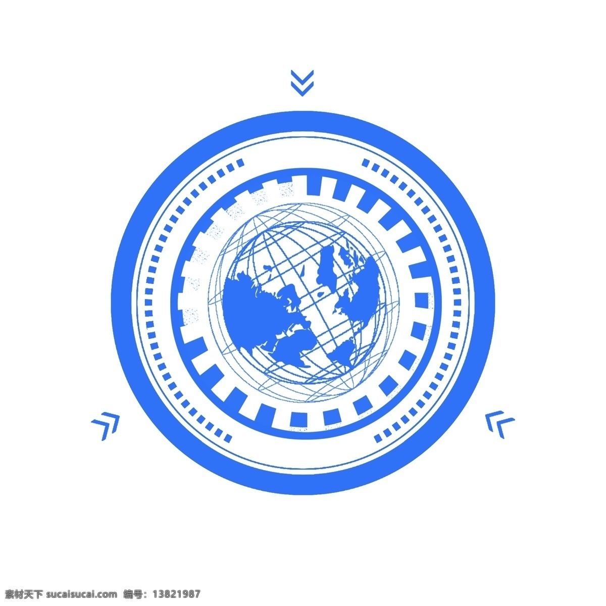 蓝色 科技 科幻 未来 地球 装饰 图案 元素