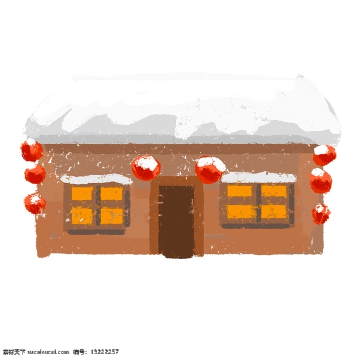 下 雪挂 红灯笼 冬天 雪屋 温暖 冬天的雪 下雪 飘雪 温暖的屋 冬日 里 披 雪 暖 屋