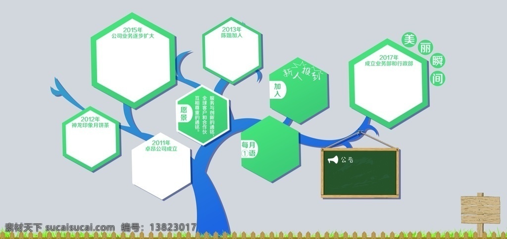 企业 大树 美丽瞬间 木栅栏 草地