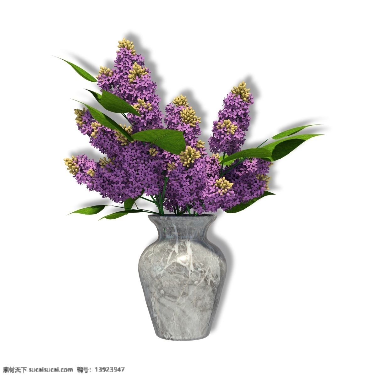 灰色 陶瓷 高档 花瓶 薰衣草 花朵
