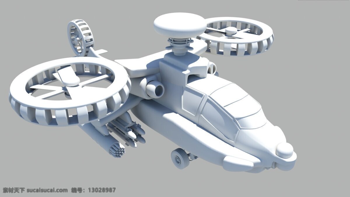 直升飞机 3d设计 3d作品 创意设计 科幻 军用 武 装机 军用设备 武装直升机 psd源文件