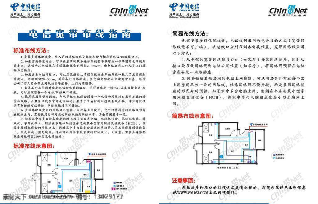 三明 电信 宽带 布线 指南 dm宣传单 中国电信标志 中国 互联网 标志 户型 示意图 矢量 矢量图 现代科技