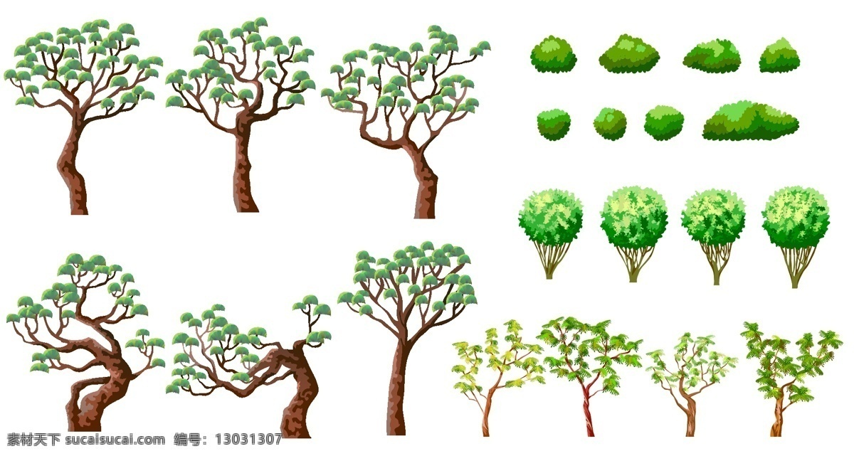 植物素材 树 树叶 园林素材 绿化素材 矢量素材 树木树叶 生物世界 矢量