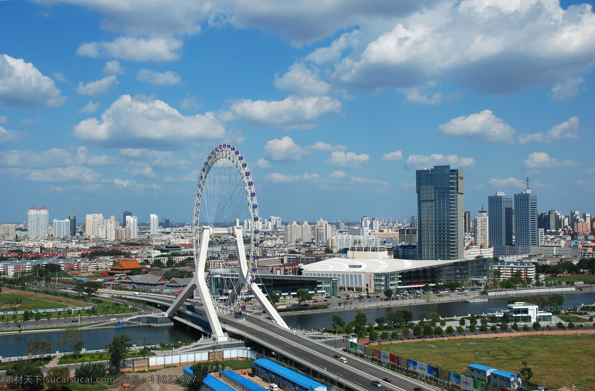 天津之眼 摩天轮 大悲禅院 美院 假日酒店 天津 大 场景 城市 风光 建筑景观 自然景观