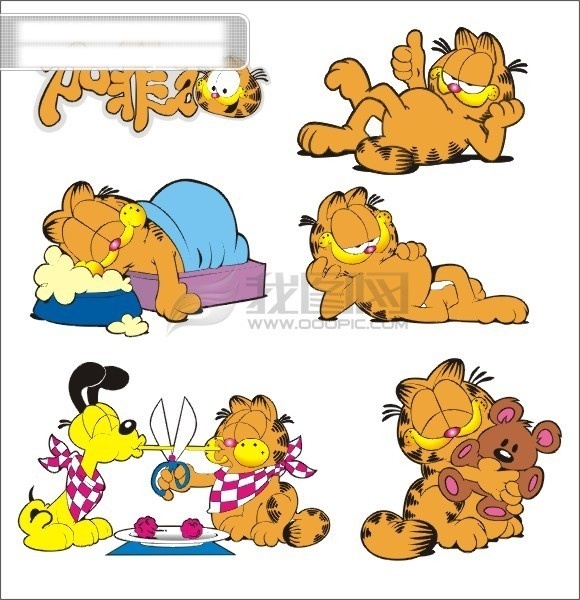 多个 加菲猫 多个加菲猫 矢量 矢量图 其他矢量图