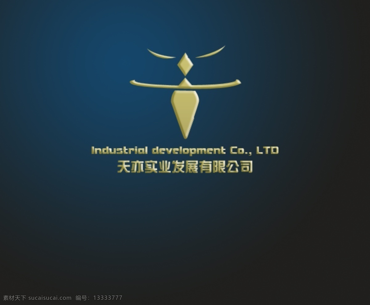 公司 logo 标志设计 浮雕 公司logo 广告设计模板 金色 天亦 形象 源文件 psd源文件 logo设计