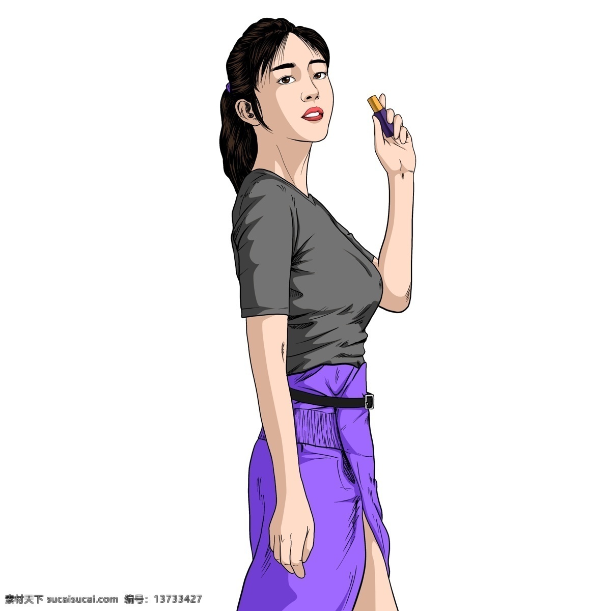 手绘 风 护肤品 女生 手 手绘风 装饰图案