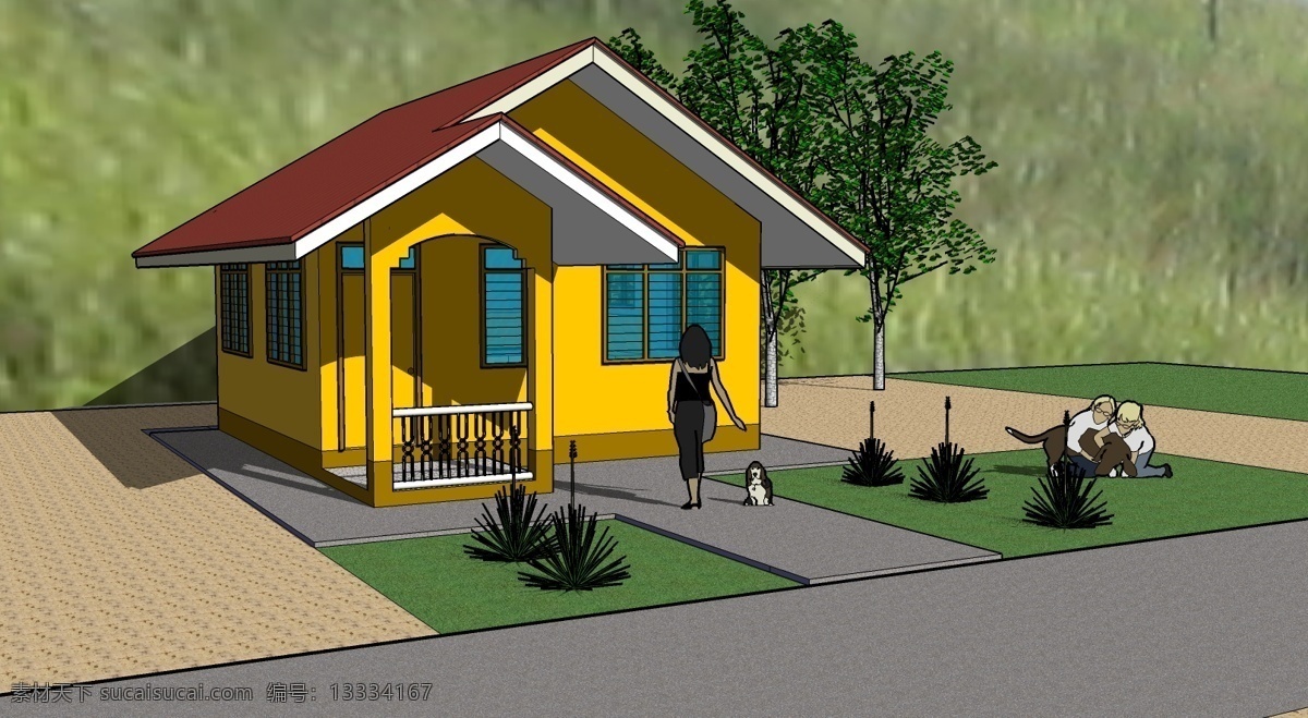 低 成本 房子 建设 3d模型素材 建筑模型