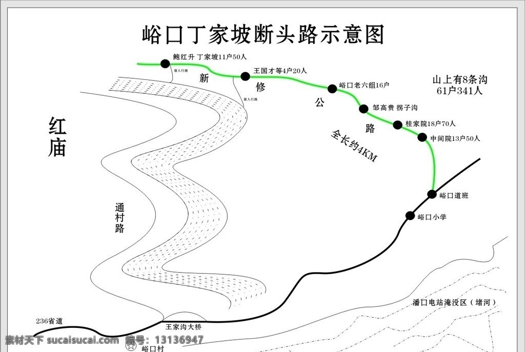 新 修 公路 示意图 公路图的绘制 矢量
