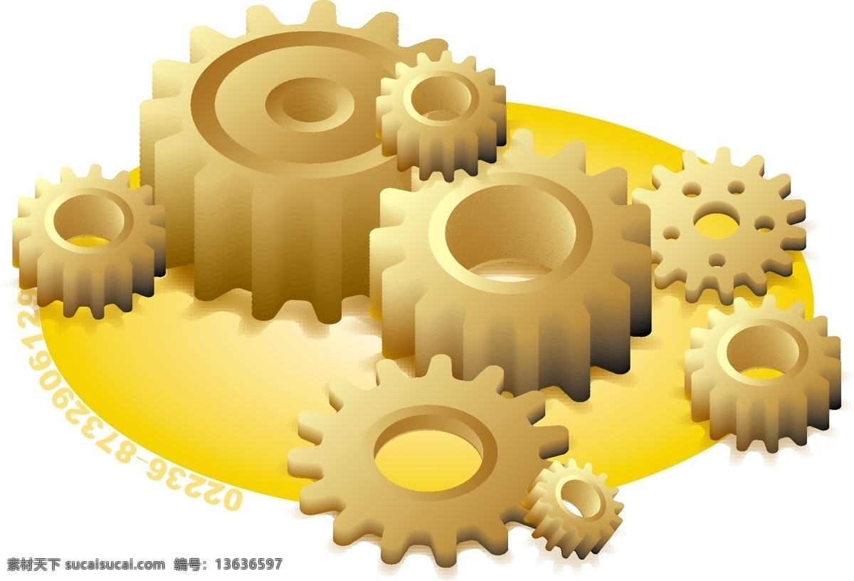背景 插画 齿轮 黄金 机械 科技 矢量图库 现代工业 现代科技 矢量 模板下载 黄金齿轮 环环相扣 插画集
