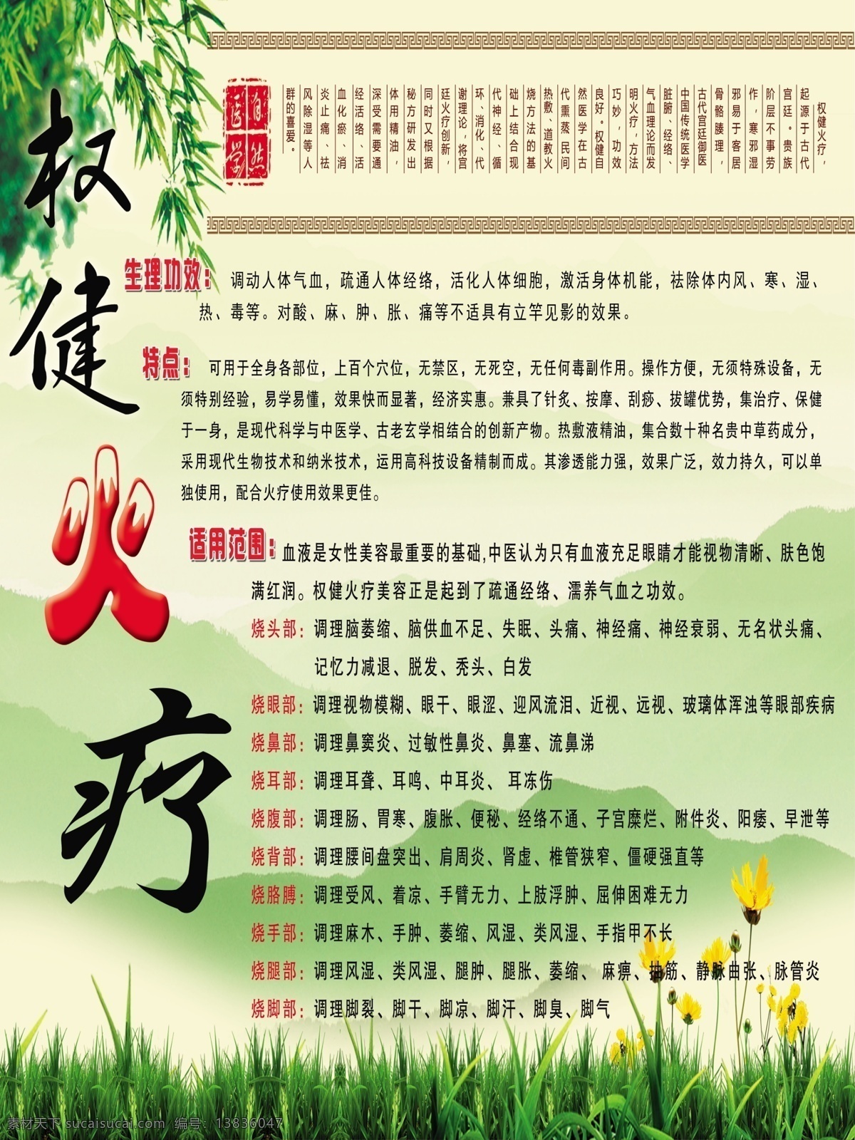 权健 火疗 养生 火 绿色 分层