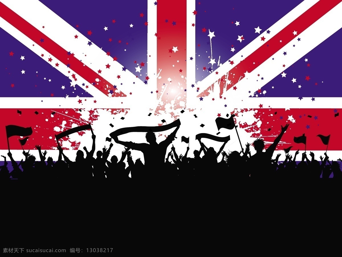 英国国旗背景 背景 人物 党国旗 足球 明星 剪影 庆典 团队 人群 英语 人 赢 文化 英格兰 庆祝 轮廓 风扇 英国 维克多