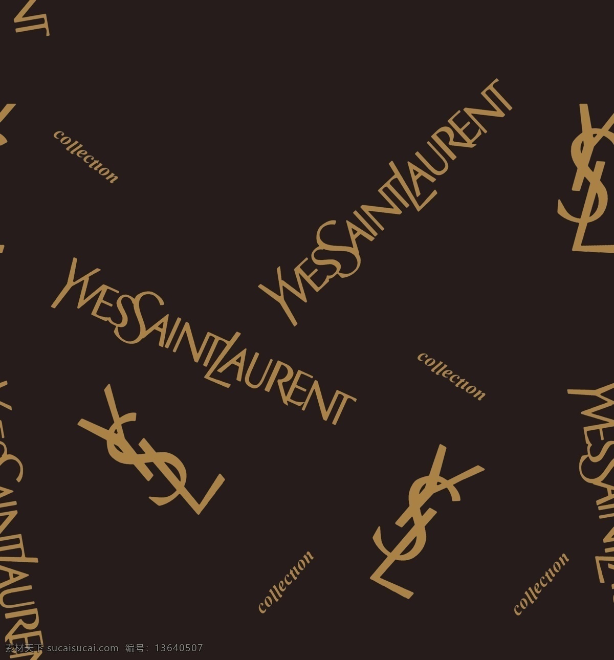 字母黑圣罗兰 ysl 大牌 圣罗兰 字母 黑底 奢侈品牌 分层