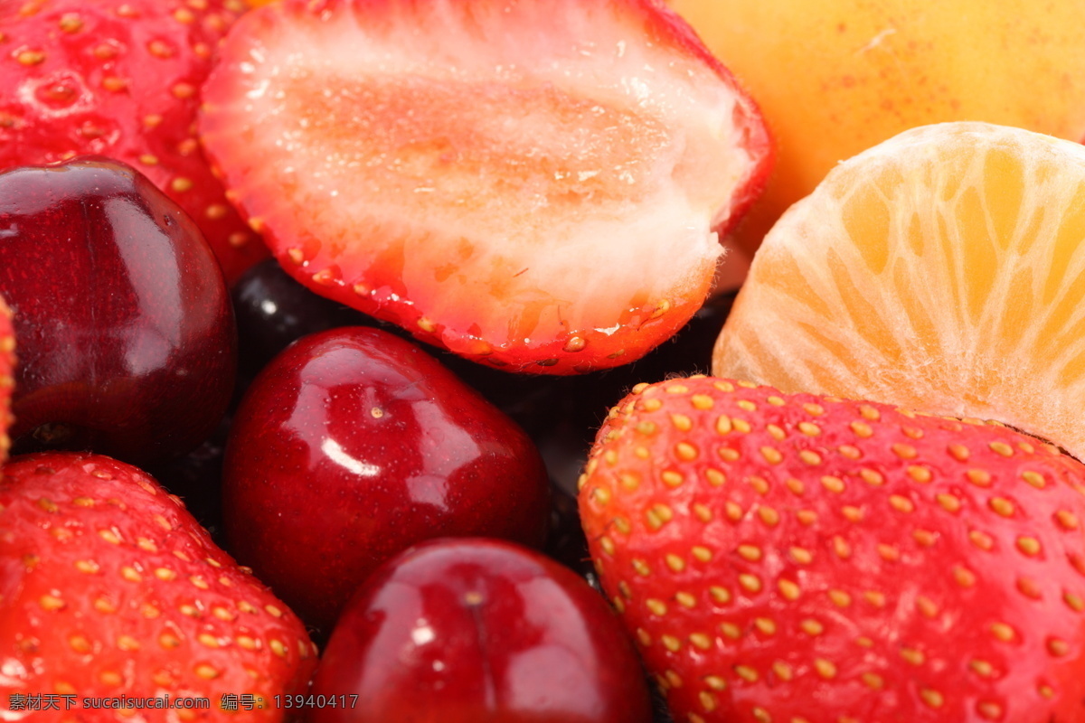 新鲜 水果 食物 新鲜的水果 可口 橘子 草莓 樱桃 水果图片 餐饮美食