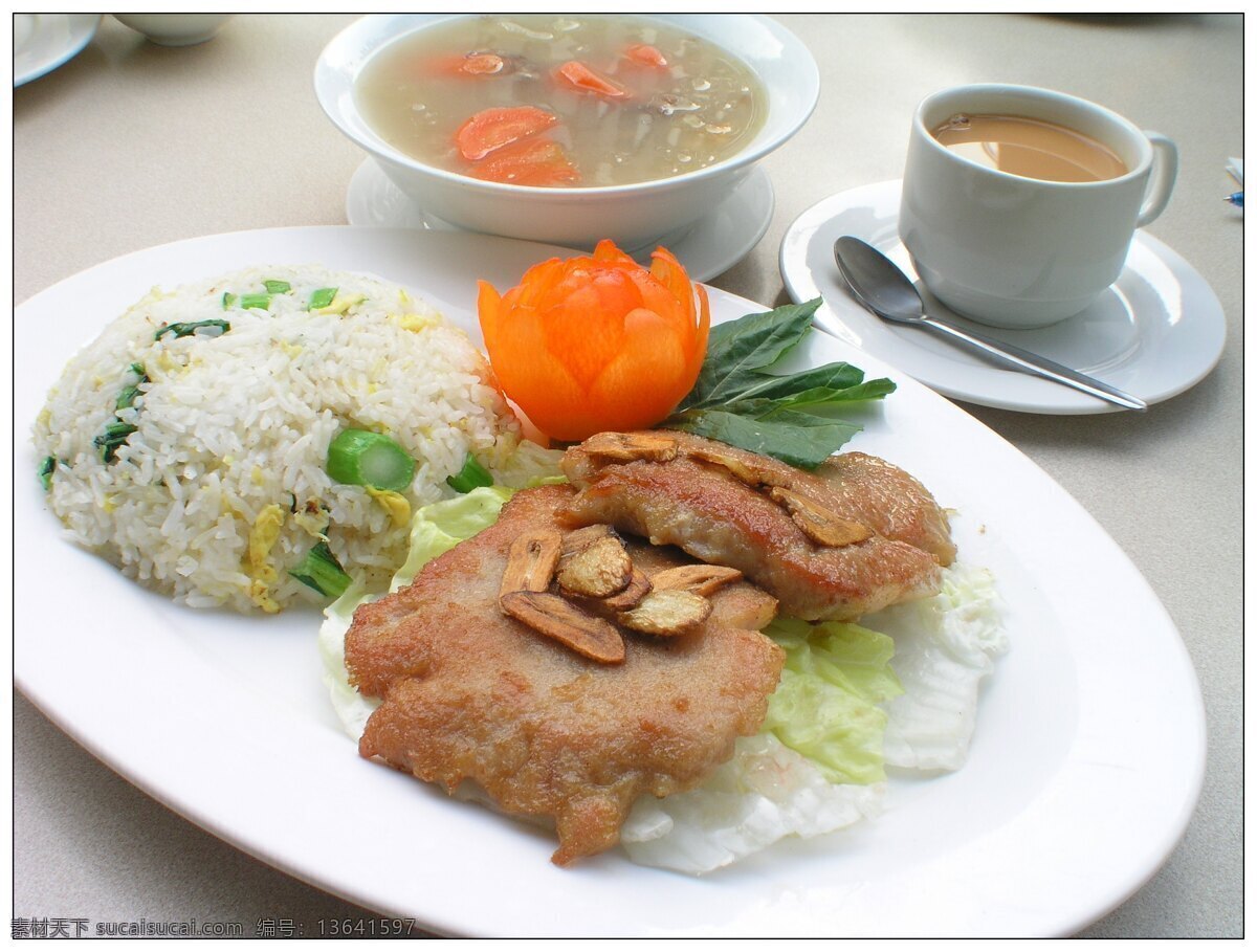 蒜香猪扒饭 美食摄影 传统菜 家常菜 传统美食 菜 餐饮美食