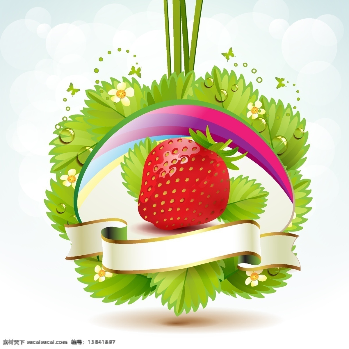 背景 标签 草莓 底纹 蝴蝶 健康 卡片 绿色 绿叶 鲜花 矢量 模板下载 水珠 水滴 时尚 梦幻 水果矢量 水果 生物世界