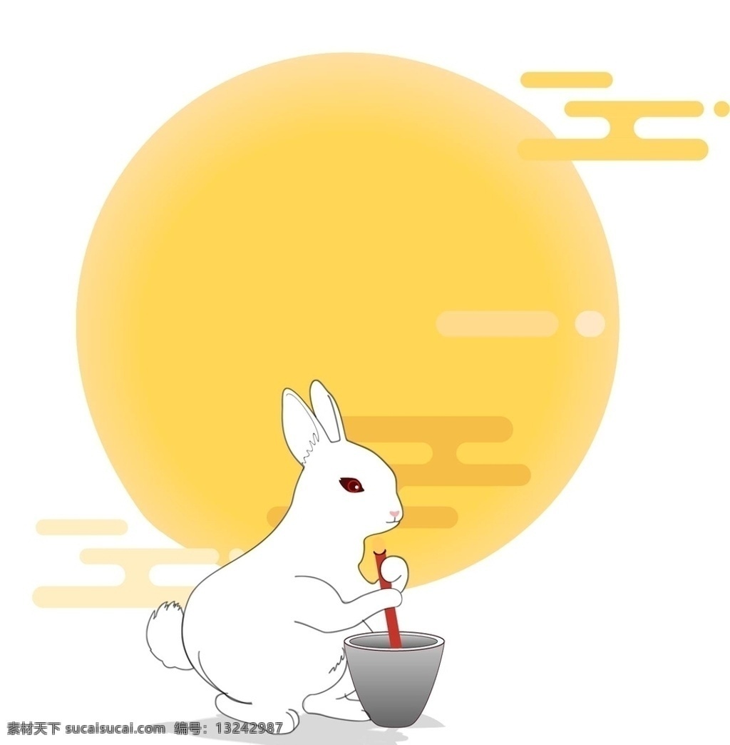 玉兔捣月图片 七夕 兔子 动漫 萌 动漫动画 pdf