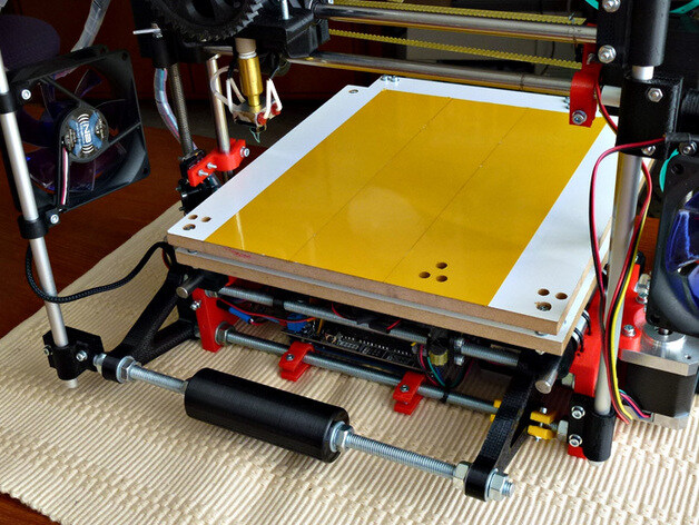 载体 携带 printrbot 3d打印模型 3d 打印 模型 三维 fcstd freecad 抓地力 stl 黄色