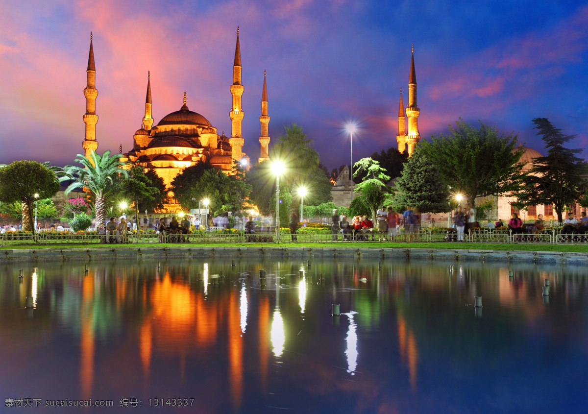 蓝色 清真寺 夜景 蓝色清真寺 伊斯坦布尔 风景 土耳其风光 土耳其 旅游景点 美丽风景 美丽景色 风景摄影 城市风光 环境家居