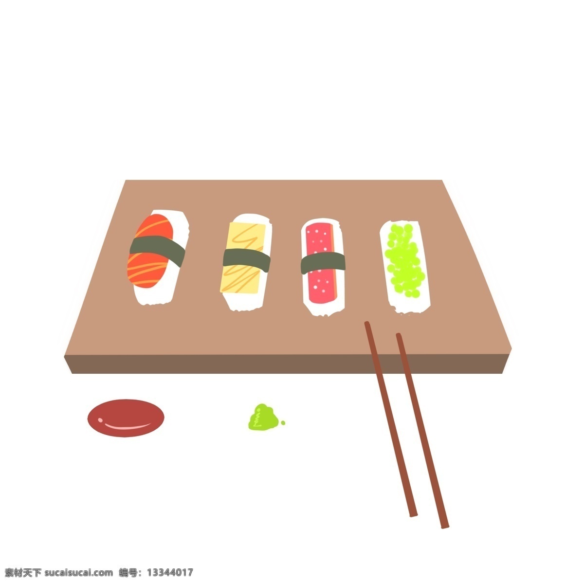 日本 寿司 卡通 插画 日本的寿司 卡通插画 美食插画 食物 美食 小吃 饭菜 粮食 吃饭 美味的寿司