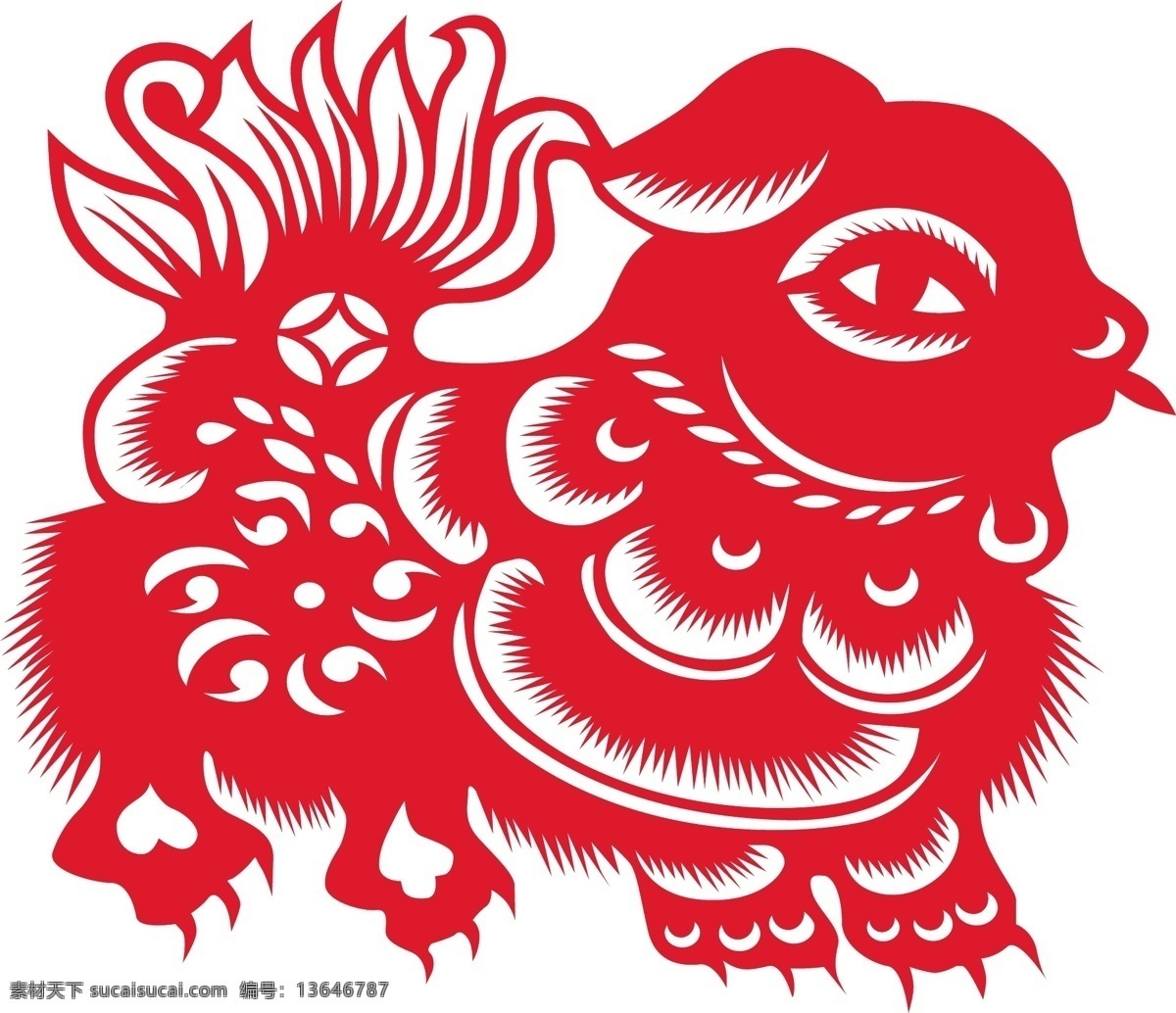 小狗剪纸 传统剪纸 动物 传统 剪纸 动物剪纸 窗花 民俗 中国剪纸 戌狗 文化艺术 传统文化