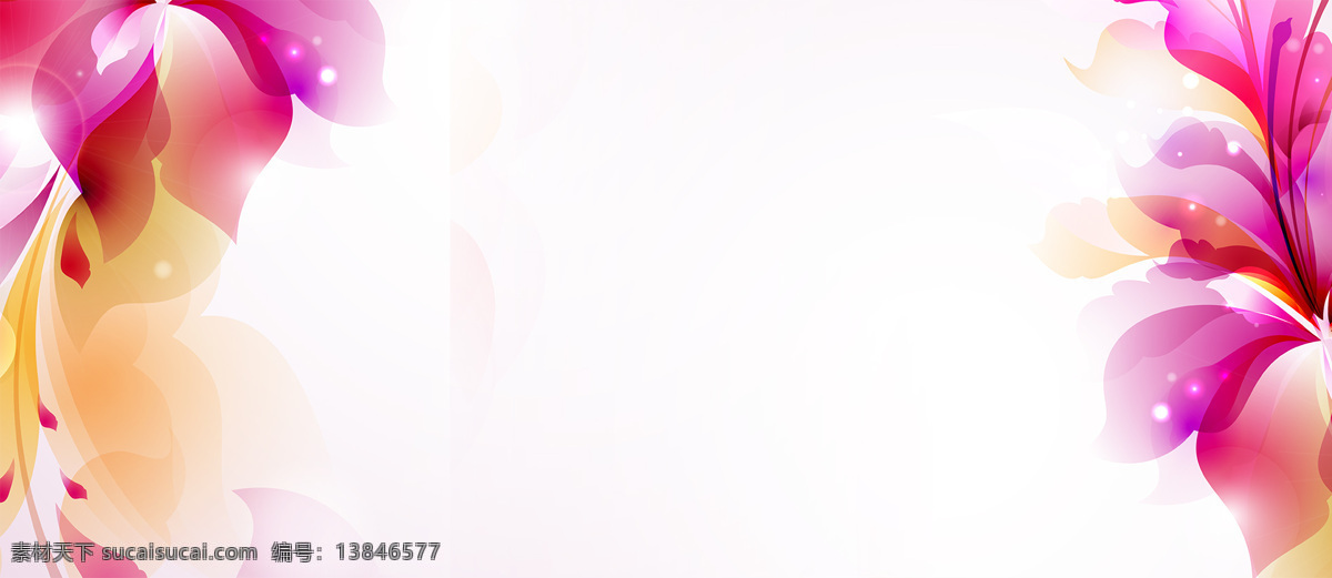 梦幻 彩色 花朵 banner 背景 渐变花朵